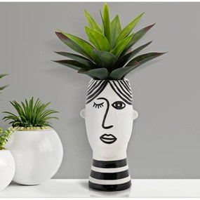 Черно-бяла порцеланова ваза Face - Mauro Ferretti