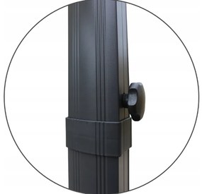 Стилен сив чадър MINI ROMA 2,5 × 2,5 м