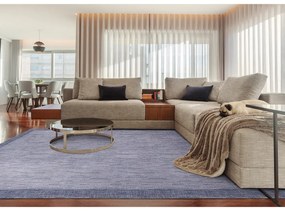 Тъмносин вълнен килим 133x180 cm Linea - Agnella