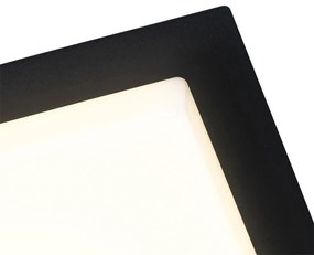 Модерен плафон черен квадрат с LED IP44 - Lys