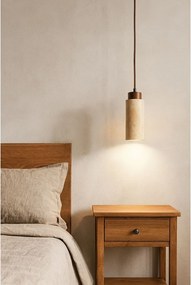 Бежово висящо осветително тяло с каменен абажур ø 6,5 cm Selma – Opviq lights