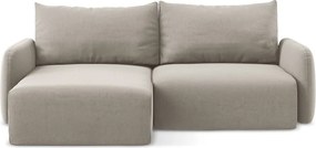 Кафяво-сив кадифен сгъваем/с място за съхранение ъглов диван (ляв ъгъл) Kalena – Makamii