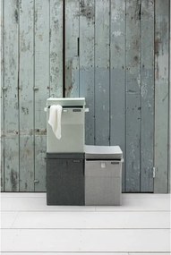 Кутия за пране Brabantia Stackable 1000828, 35 л, Преден отвор, Широк капак, Сгъваема, Черен
