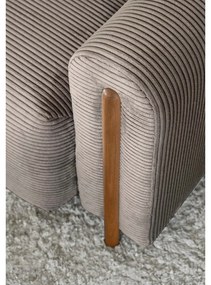 Светлокафяв сгъваем/с място за съхранение диван от рипсено кадифе 244 cm Arcadova – ELTAP