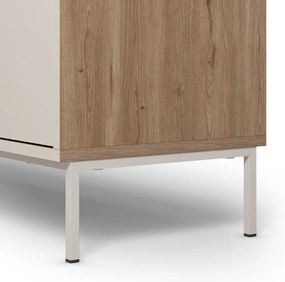 Кремавo-естествен скрин от декор от дъб 180x80x40 cm Lilou – Marckeric