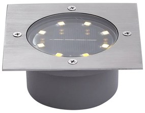 Комплект от 6 наземни прожектора алуминиеви квадратни с LED IP65 соларни - Terry