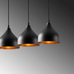 Черно висящо осветително тяло с метален абажур Tattoo – Opviq lights