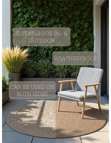 Кръгъл килим за открито и закрито в цвят слонова кост и бежово ø 160 cm Duet Kona – NORTHRUGS