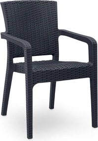 Стол Clio TopMebel от рециклиран полипропилен в антрацит 57x55x86cm