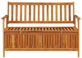 310279 vidaXL Градинска пейка за съхранение, 120 cм, акация масив