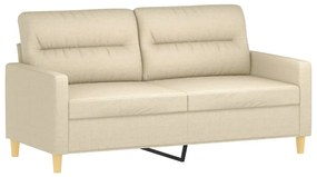 359237 vidaXL 2-местен диван, кремав, 140 см, текстил