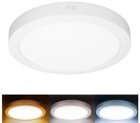 Solight WD242-W - LED панел 2 в 1 18W/230V 3000/4000/6000K, диаметър 22,5 см, IP54, бял