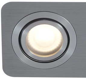 Комплект от 6 заоблени вградени спота Gunmetal GU10 50mm регулируеми IP44 2-светлини - Alberto
