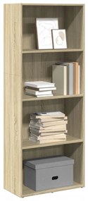 857910 vidaXL Библиотека, сонома дъб, 60x30x152 см, инженерно дърво