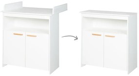 Бял детски скрин с маса за преповиване 88x98x75 cm Anton – Roba