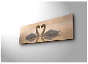 Изображението върху платно Swan Love, 90 x 30 cm - Wallity