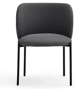 Тъмносиви тапицирани трапезни столове в комплект 2 бр. Mogi – Teulat