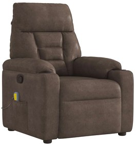 4015569 vidaXL Масажен наклоняем стол, кафяв, микрофибърен текстил