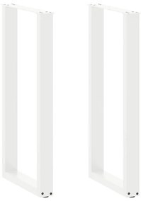 4013233 vidaXL Крака за бар маса, U-образни, 2 бр., бели, 50 x (100-101) см, стомана
