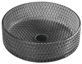 Черна стъклена кръгла мивка ø 39,5 cm Maragua – Sapho