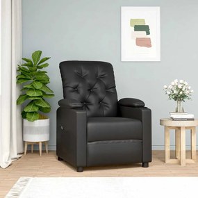 3093497 vidaXL Изправящ стол, черен, изкуствена кожа