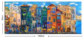 Изображение Цветни къщи, 140 x 60 cm Colourful Houses - Tablo Center