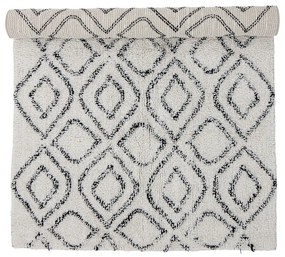 Бяло-сив памучен килим 90x150 cm Katie – Bloomingville