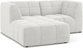 Бял ъглов диван от прежда с примки от букле (ляв ъгъл) Aloha – Makamii