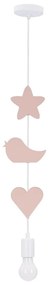 Детска лампа в бяло и розово с метален абажур Single - Candellux Lighting