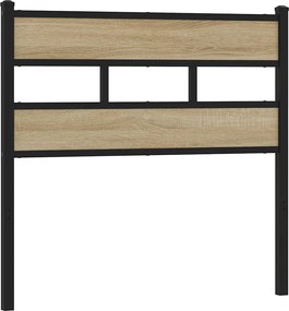4017129 vidaXL Резервна табла за легло, дъб сонома, 80 см, желязо и инженерно дърво