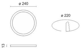 Slim LED покрив 24W Вдлъбнати