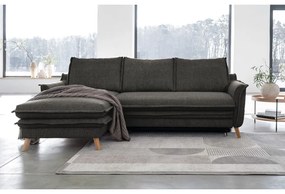 Тъмносив разтегателен ъглов диван (ляв ъгъл) Charming Charlie – Miuform