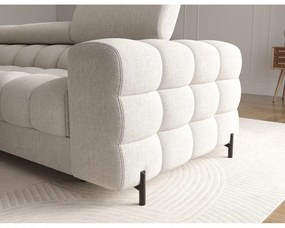 Кремав сгъваем/с място за съхранение ъглов диван от прежда с примки от букле (ляв ъгъл) Felro – ELTAP