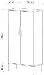 Бял гардероб 80x160 cm Merlin - Skandica