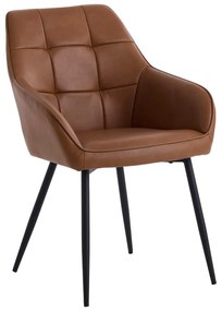 Кафяви тапицирани трапезни столове в комплект с подлакътници 2 бр. Nolan Square – Unique Furniture