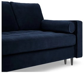 Син кадифен разтегателен диван Santo - Milo Casa