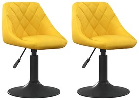 335334 vidaXL Въртящи трапезни столове, 2 бр, горчица жълто, кадифе