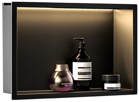ВГРАДЕНА БАНЯ ПОЛИЧКА LED 30x45 black