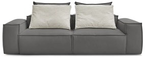 Сив диван от изкуствена кожа 260 cm Boheme – Bobochic Paris