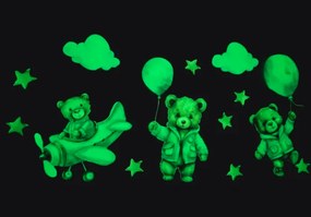 Вълшебни светещи стикери за деца - сини мечета Šírka: 60 cm | Dĺžka: 120 cm