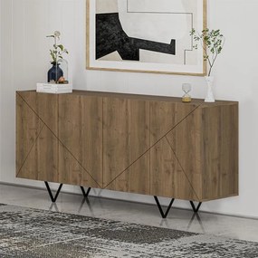 Страничен шкаф Jakomen от меламин в светло кафяв цвят 180x41.7x80см.