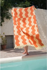 Жълта/оранжева памучна плажна кърпа 100x160 cm Nuno – noo.ma