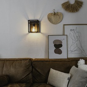 Интелигентна стенна лампа черна с рафт с Wi-Fi G95 - Cage Rack