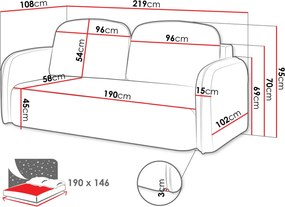 Разтегателен диван Ravello-Светло кафяво