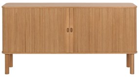 Нисък скрин от дъб с плъзгащи се врати в естествен цвят 160x80 cm Langley – Actona