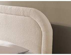 Бежово боксспринг легло 200x200 cm с място за съхранение Ornes – Ropez