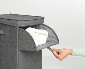 Кутия за пране Brabantia Stackable 1000828, 35 л, Преден отвор, Широк капак, Сгъваема, Черен