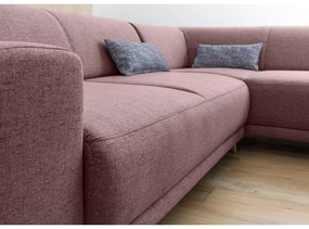 Розов разтегателен/с място за съхранение ъглов диван (десен ъгъл/L форма) Classy Sophie – Miuform