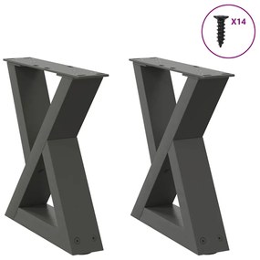 4012682 vidaXL Крака за масичка за кафе, 2 бр., антрацит, 40x(30-31,3) см, стомана