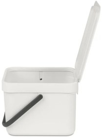 Кош за разделно събиране на боклук Brabantia Sort&Go 1005514, 6 л, Дръжка, Възможност за стенен монтаж, Светлосив
